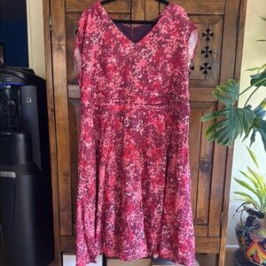 Elegant Red Floral Dress